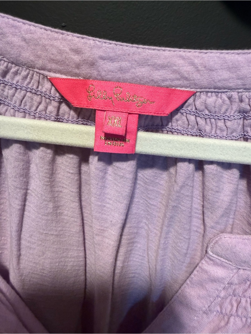 Lilly Pulitzer Lavender Smocked-Neck Short Sleeve Tunic - Picture 2 of 4